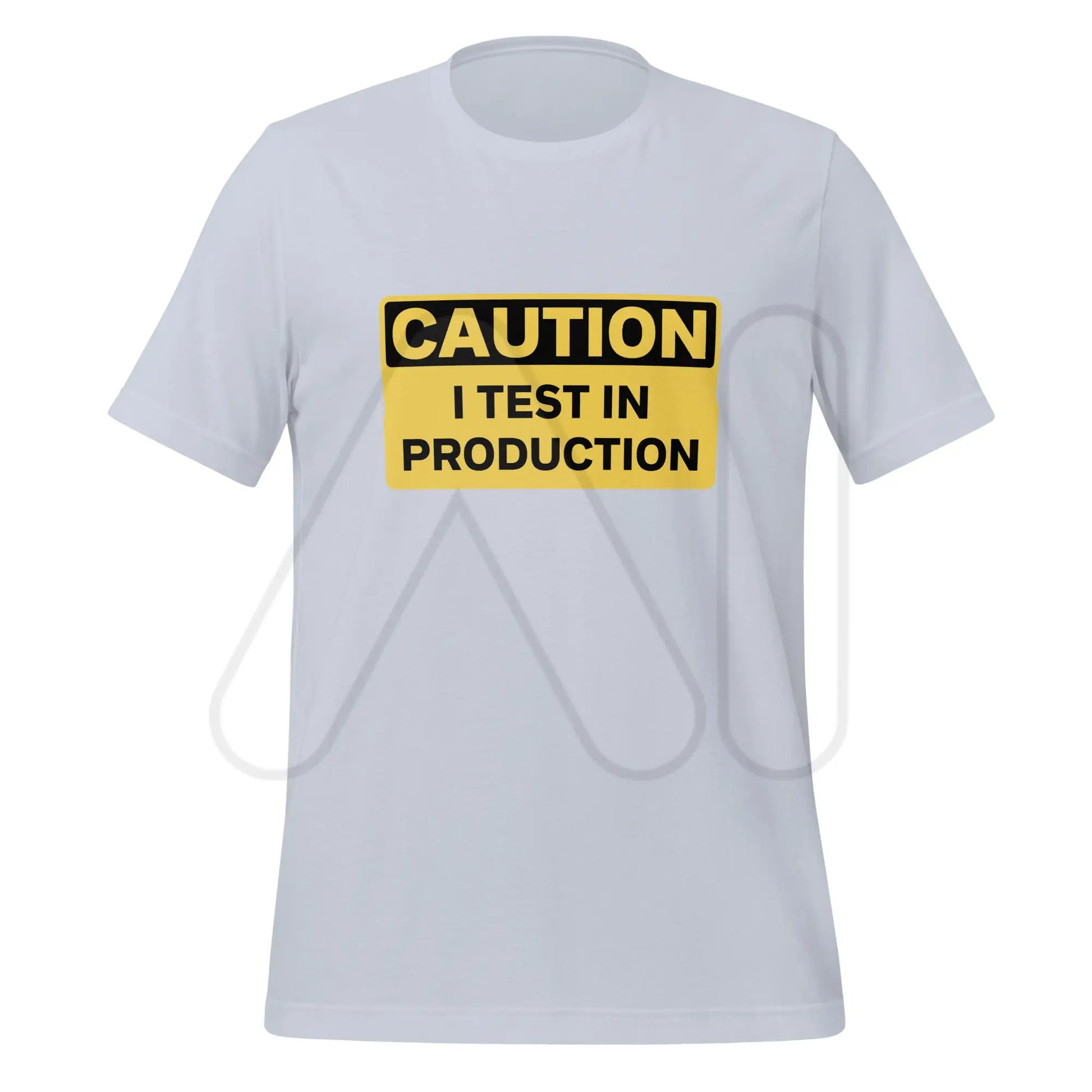 CAUTION I Test in Production T-Shirt (unisex) - Light Blue / M