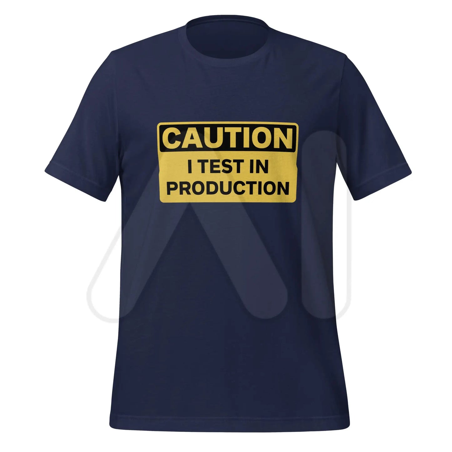 CAUTION I Test in Production T-Shirt (unisex) - Navy / M