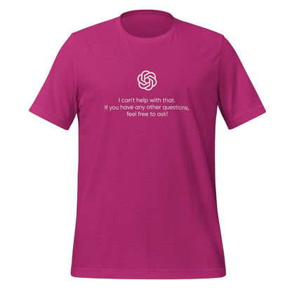 ChatGPT Refusal T - Shirt (unisex) - Berry - AI Store
