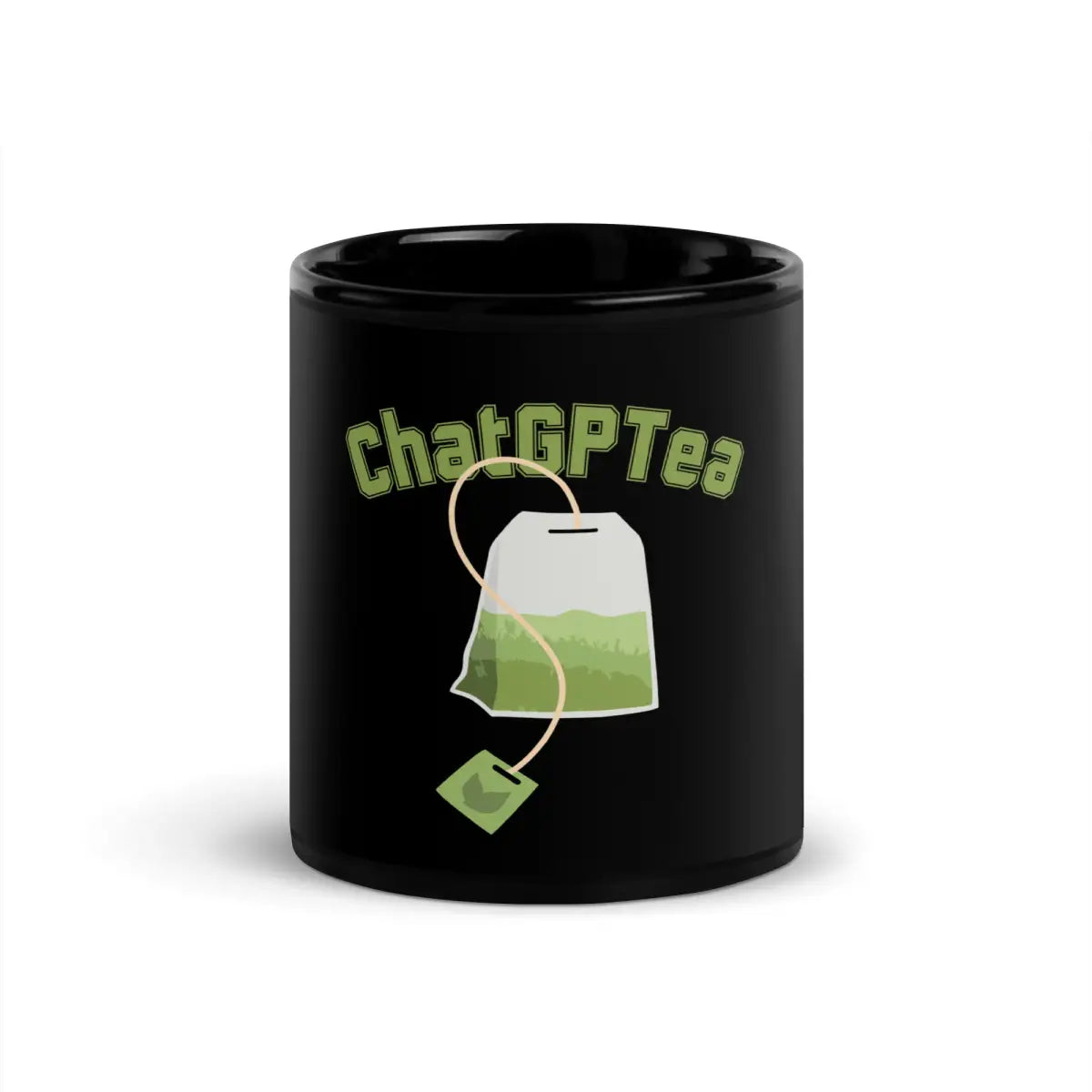 ChatGPTea Black Glossy Mug - 11 oz