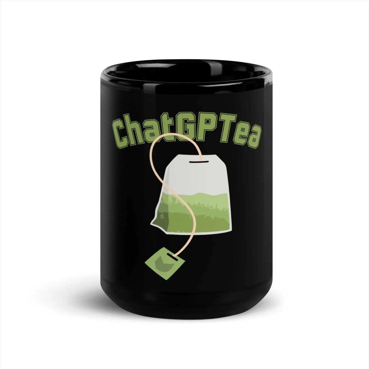 ChatGPTea Black Glossy Mug - 15 oz