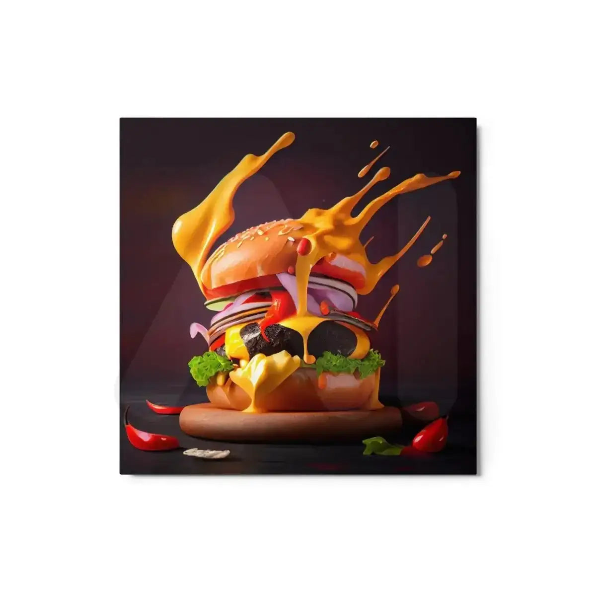 Cheeseburger Metal Print - 12″×12″