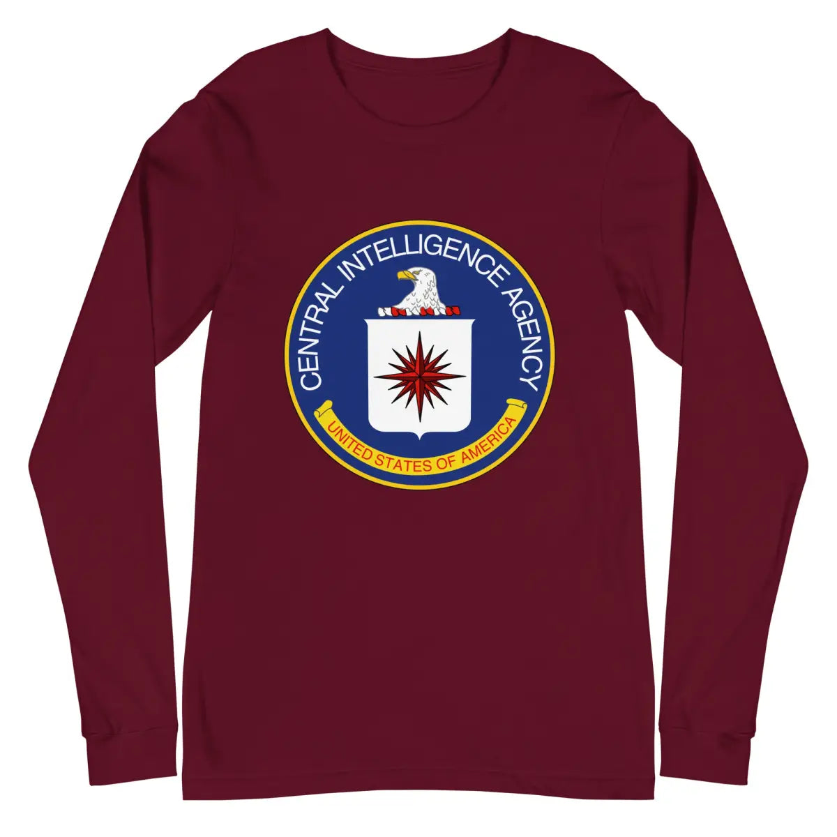 CIA Logo Long Sleeve T-Shirt (unisex) - Maroon / XS