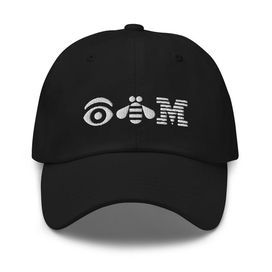 Eye Bee M White Logo Embroidered Cap - Black - AI Store