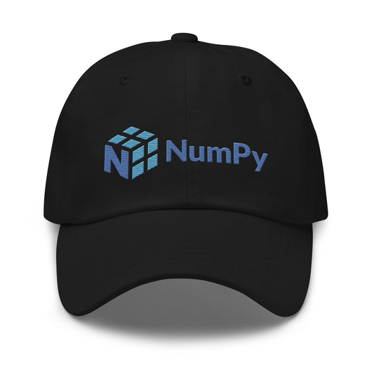NumPy Logo True - Color Embroidered Cap - Black - AI Store