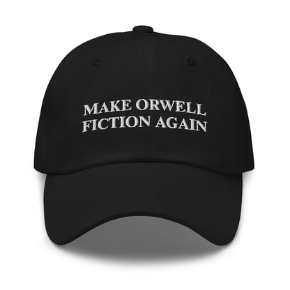 MAKE ORWELL FICTION AGAIN Embroidered Cap - Black - AI Store