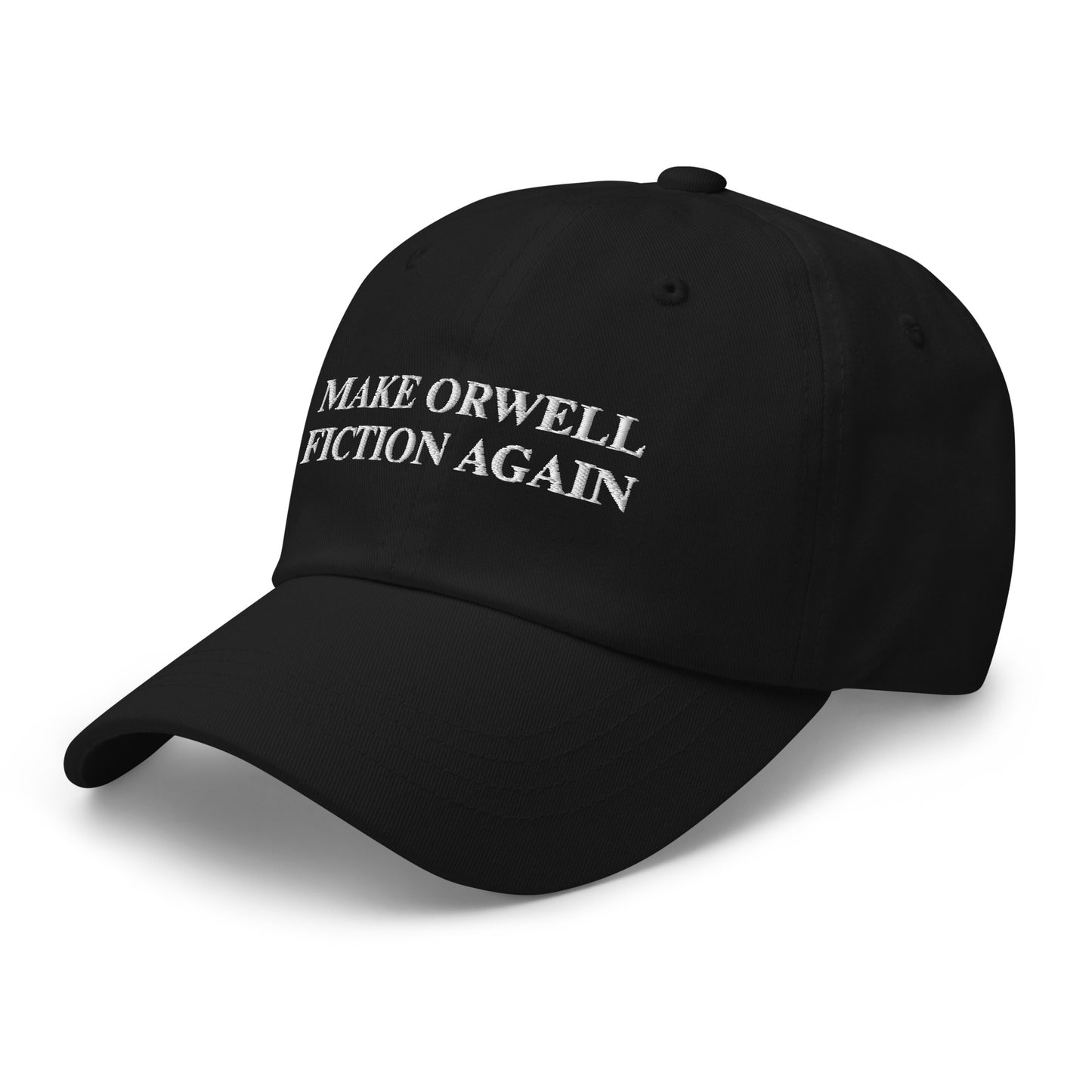 MAKE ORWELL FICTION AGAIN Embroidered Cap - Black - AI Store