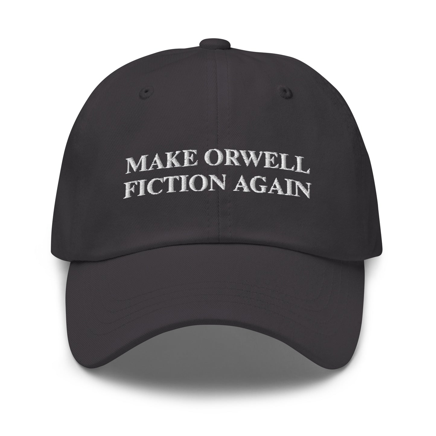 MAKE ORWELL FICTION AGAIN Embroidered Cap - Dark Grey - AI Store