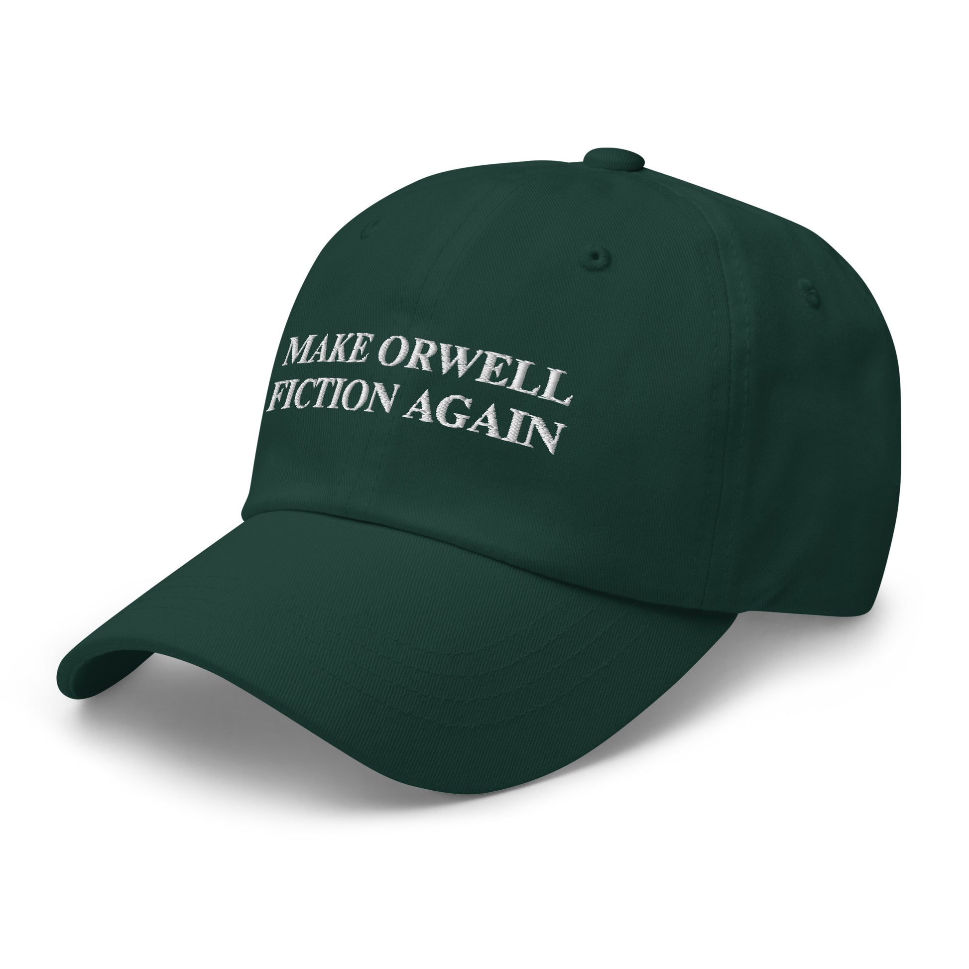 MAKE ORWELL FICTION AGAIN Embroidered Cap - Spruce - AI Store