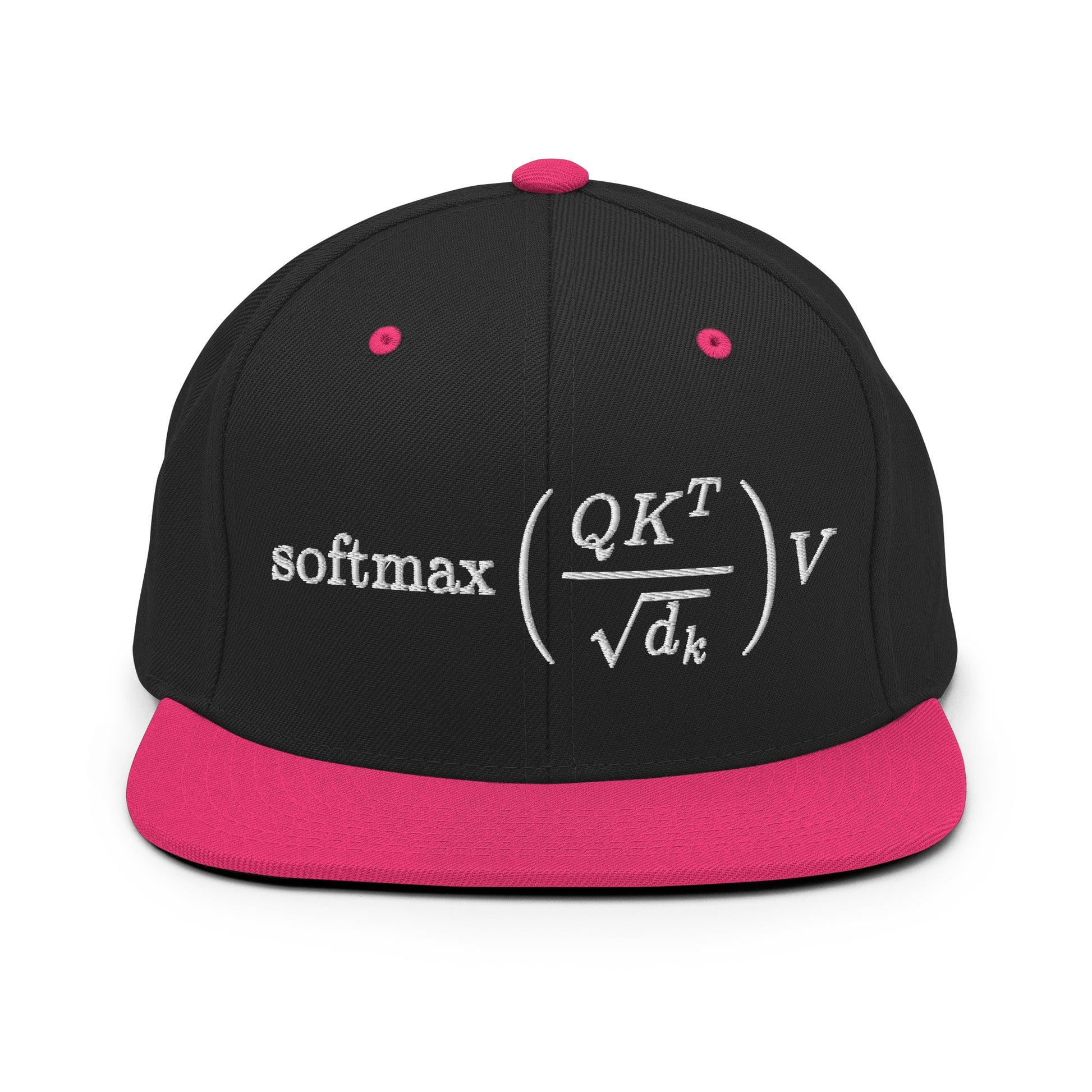 Attention is All You Need Snapback Cap - Black/ Neon Pink - AI Store