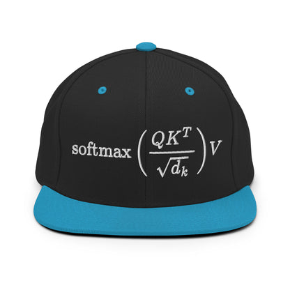 Attention is All You Need Snapback Cap - Black/ Teal - AI Store