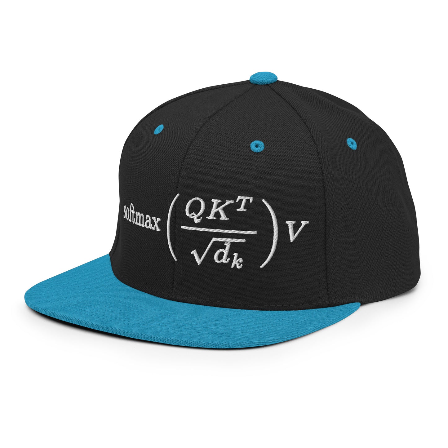 Attention is All You Need Snapback Cap - Black/ Teal - AI Store