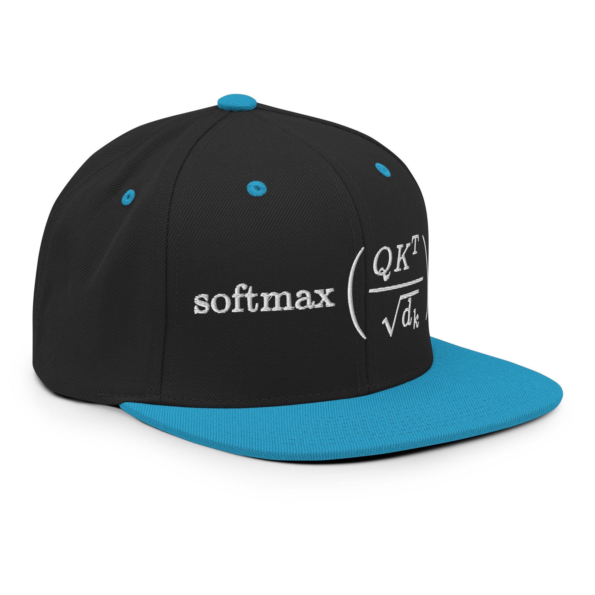 Attention is All You Need Snapback Cap - Black/ Teal - AI Store