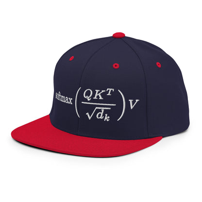 Attention is All You Need Snapback Cap - Navy/ Red - AI Store