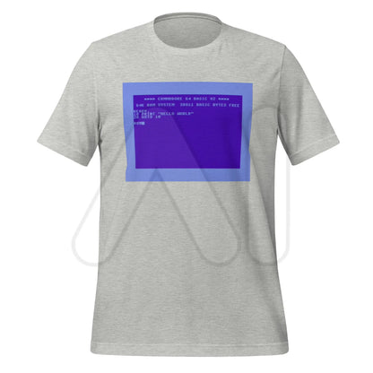 Commodore 64 Hello World T-Shirt (unisex) - Athletic Heather / M