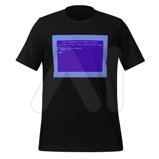 Commodore 64 Hello World T-Shirt (unisex) - Black / M