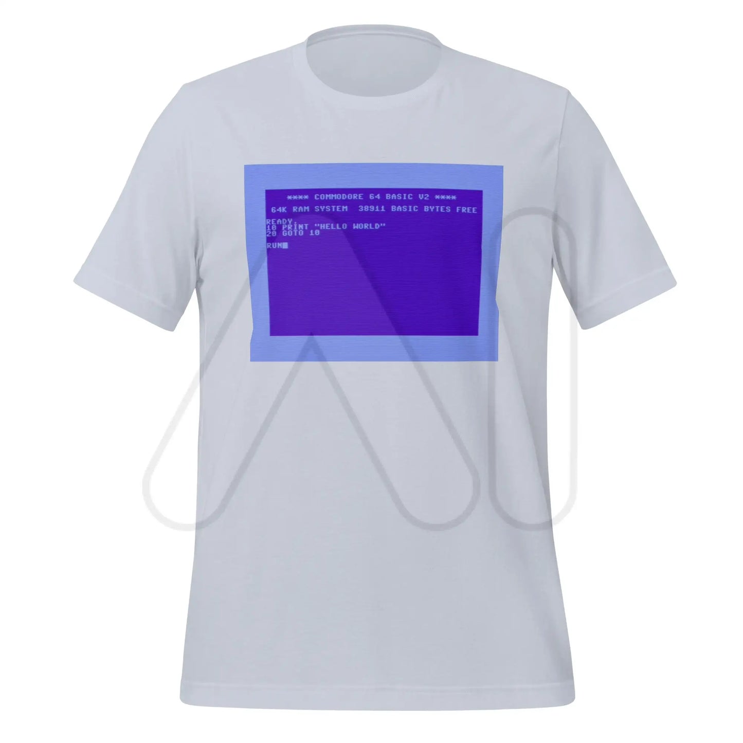 Commodore 64 Hello World T-Shirt (unisex) - Light Blue / M