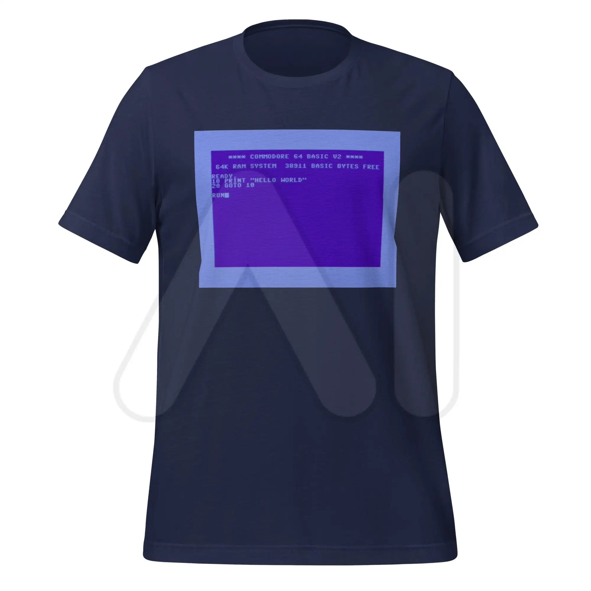 Commodore 64 Hello World T-Shirt (unisex) - Navy / M