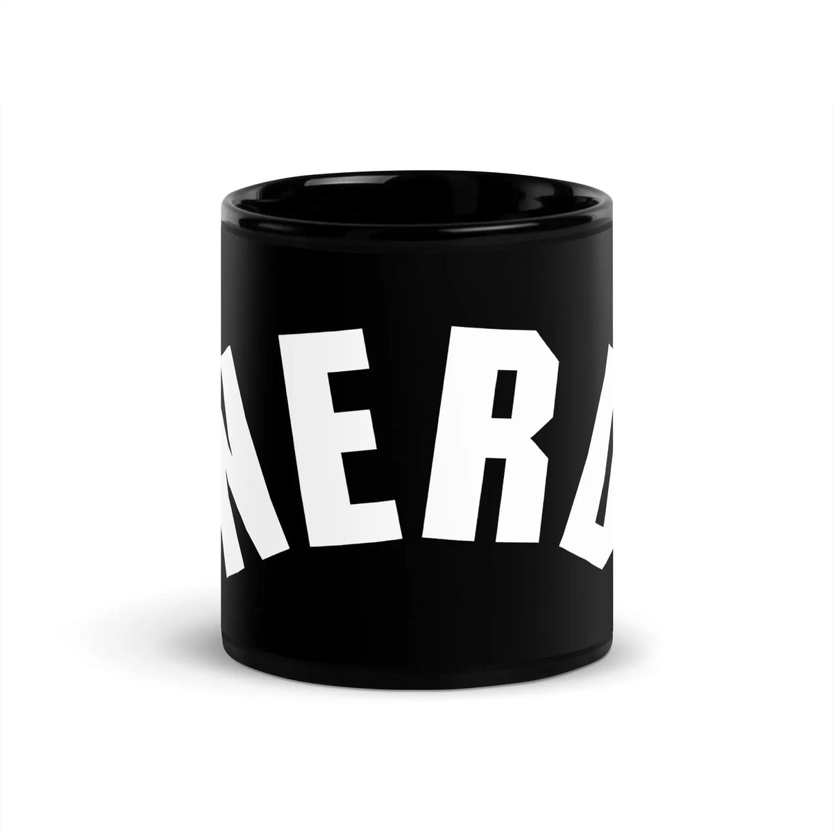 Curved Nerd Sign Black Glossy Mug - 11 oz