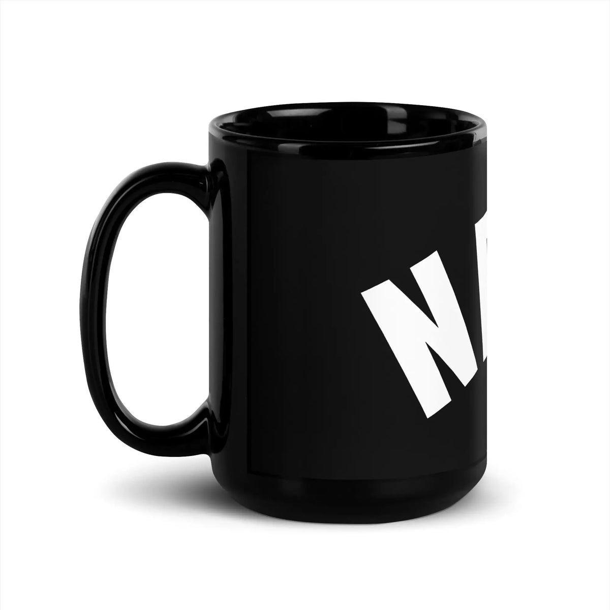 Curved Nerd Sign Black Glossy Mug