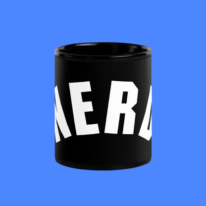 Curved Nerd Sign Black Glossy Mug