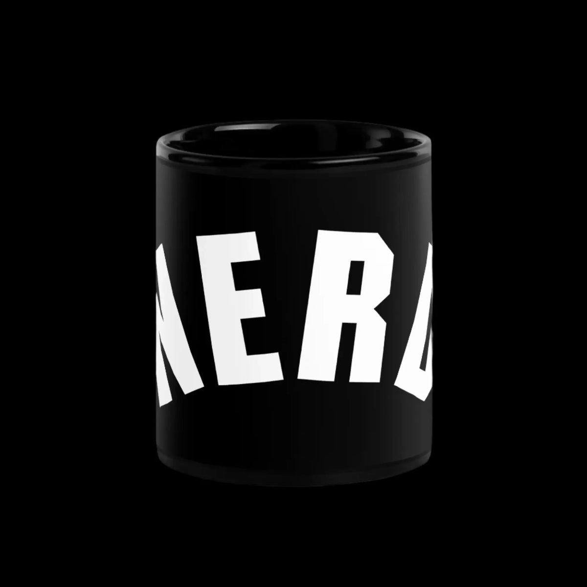 Curved Nerd Sign Black Glossy Mug