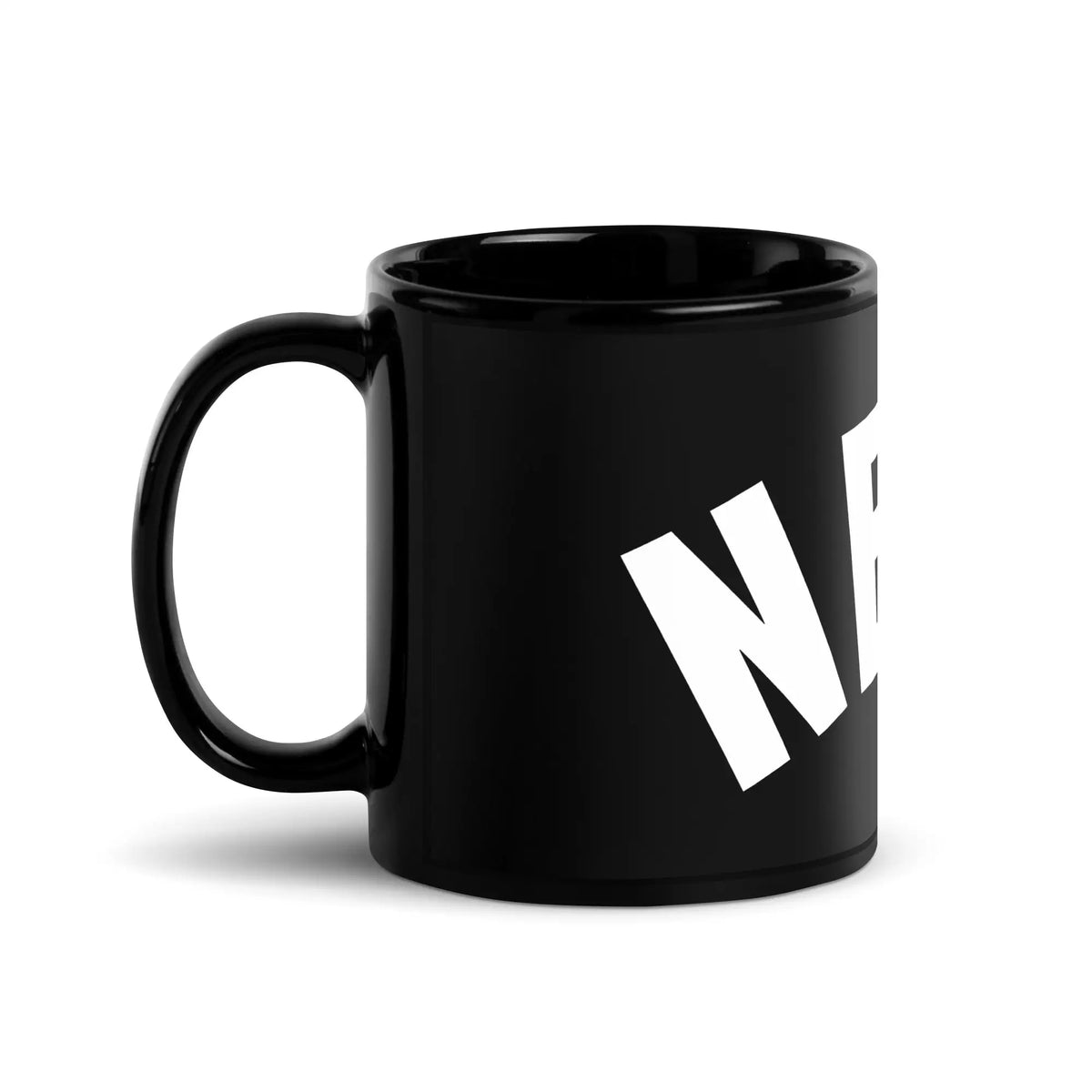 Curved Nerd Sign Black Glossy Mug