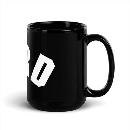 Curved Nerd Sign Black Glossy Mug