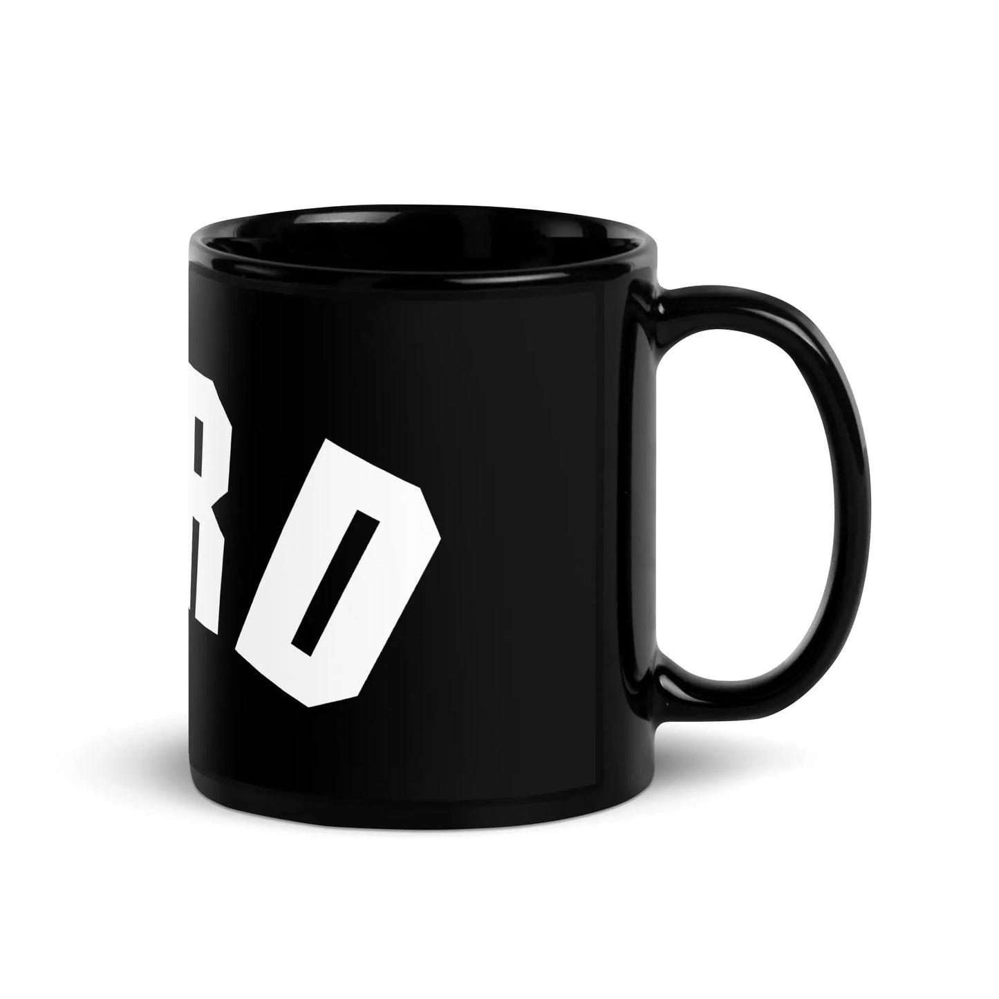 Curved Nerd Sign Black Glossy Mug