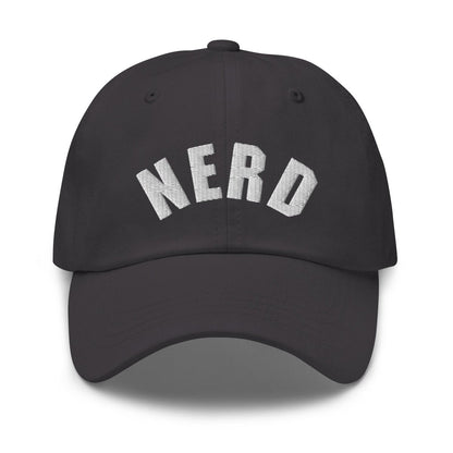 Curved Nerd Sign Embroidered Cap - Dark Grey - AI Store