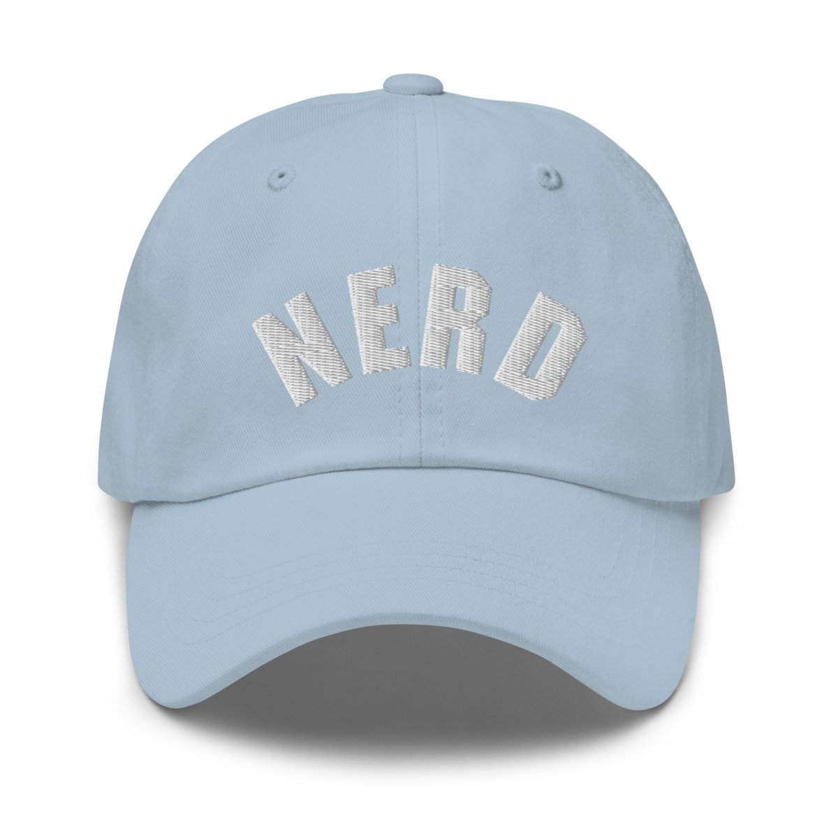 Curved Nerd Sign Embroidered Cap - Light Blue - AI Store