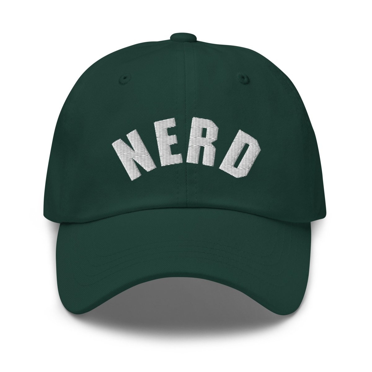 Curved Nerd Sign Embroidered Cap - Spruce - AI Store