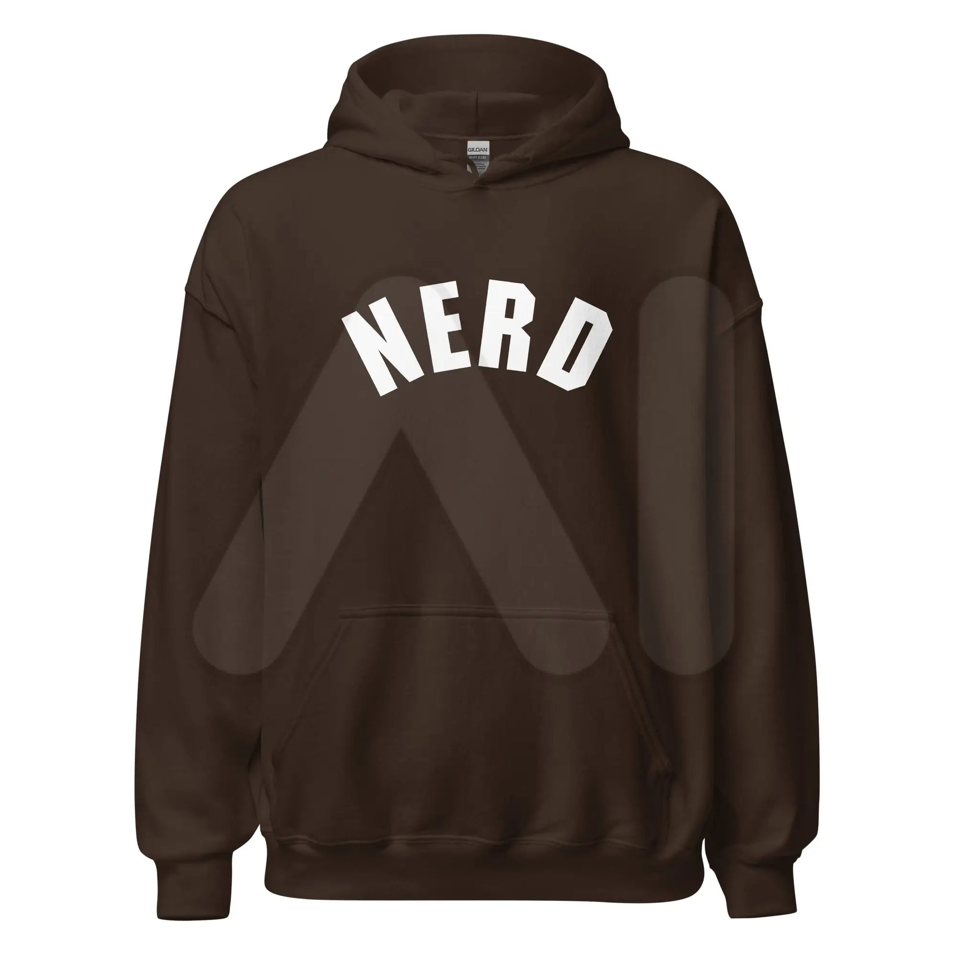 Curved Nerd Sign Hoodie (unisex) - Dark Chocolate / M