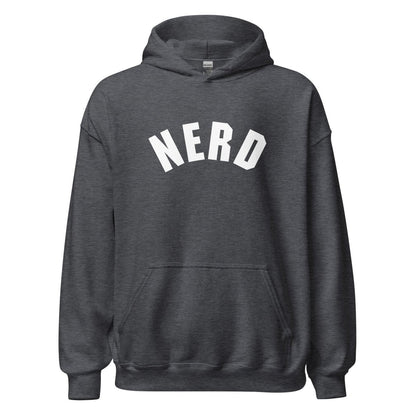 Curved Nerd Sign Hoodie (unisex) - Dark Heather - AI Store