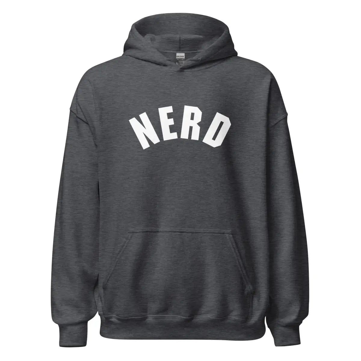 Curved Nerd Sign Hoodie (unisex) - Dark Heather / M