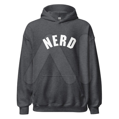 Curved Nerd Sign Hoodie (unisex) - Dark Heather / M