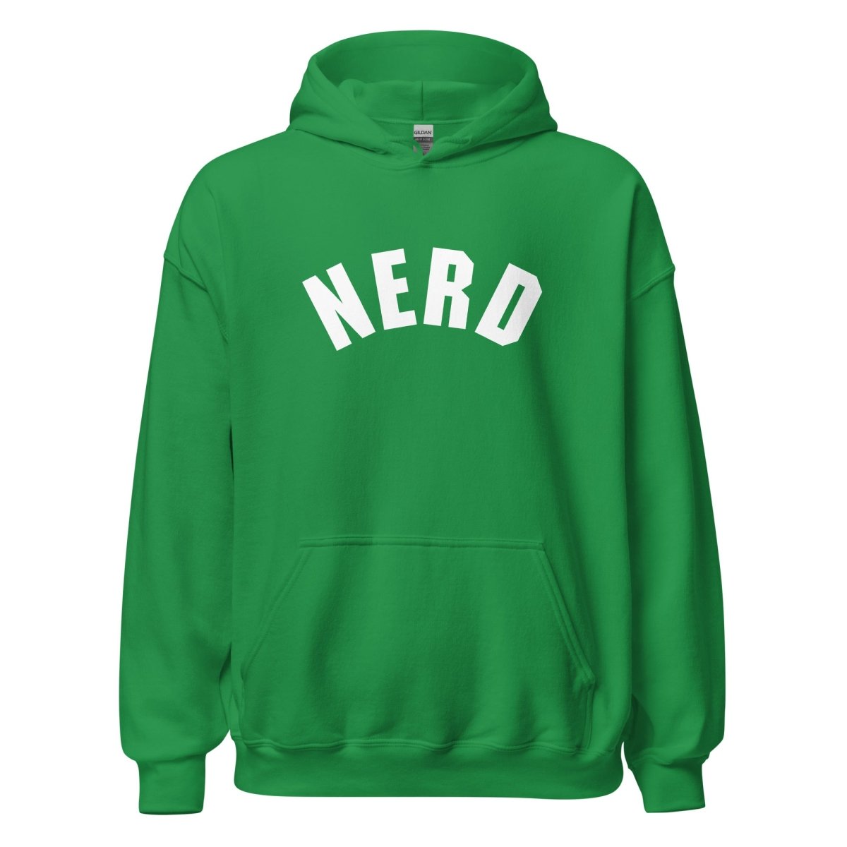 Curved Nerd Sign Hoodie (unisex) - Irish Green - AI Store