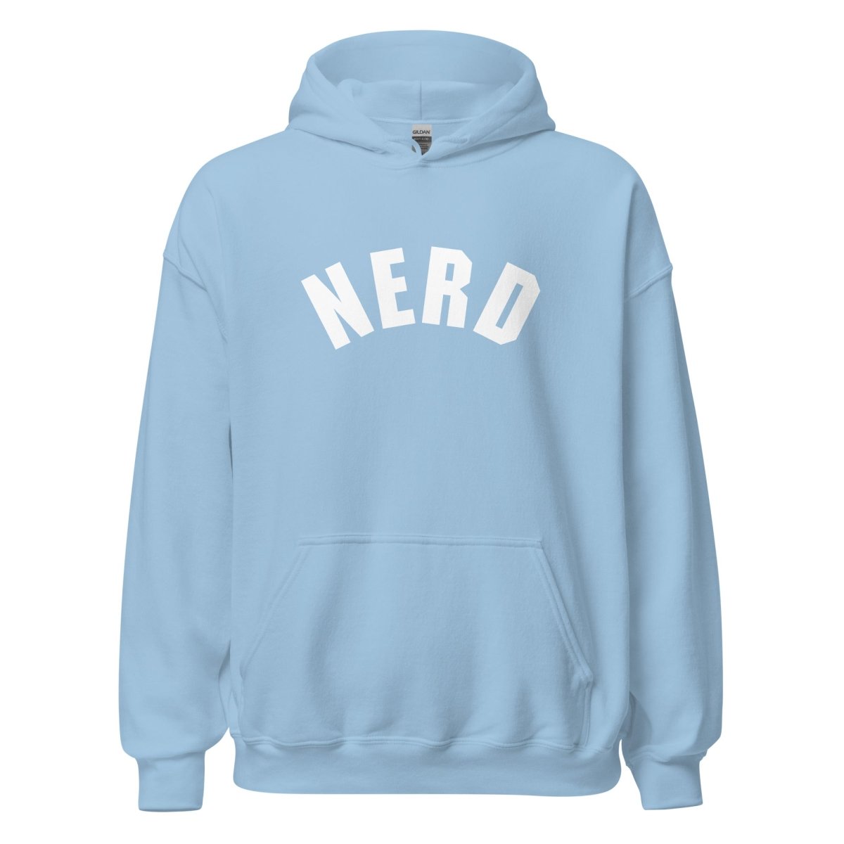 Curved Nerd Sign Hoodie (unisex) - Light Blue - AI Store