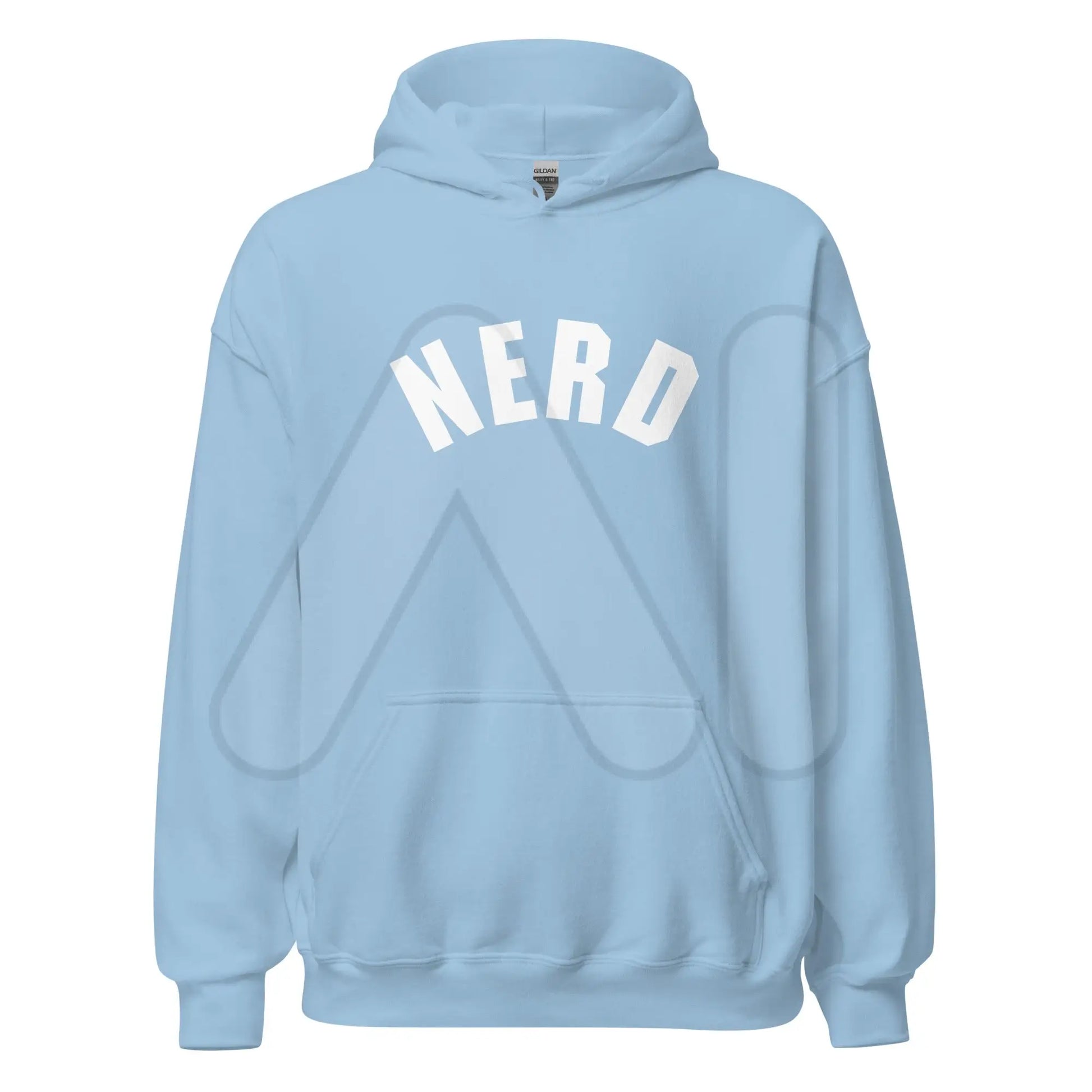 Curved Nerd Sign Hoodie (unisex) - Light Blue / M