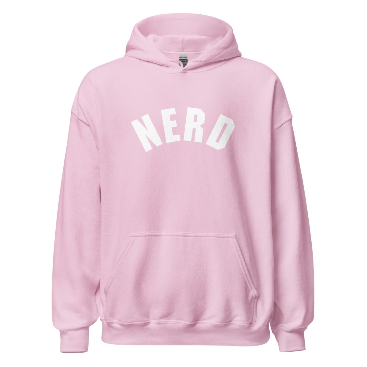 Curved Nerd Sign Hoodie (unisex) - Light Pink - AI Store