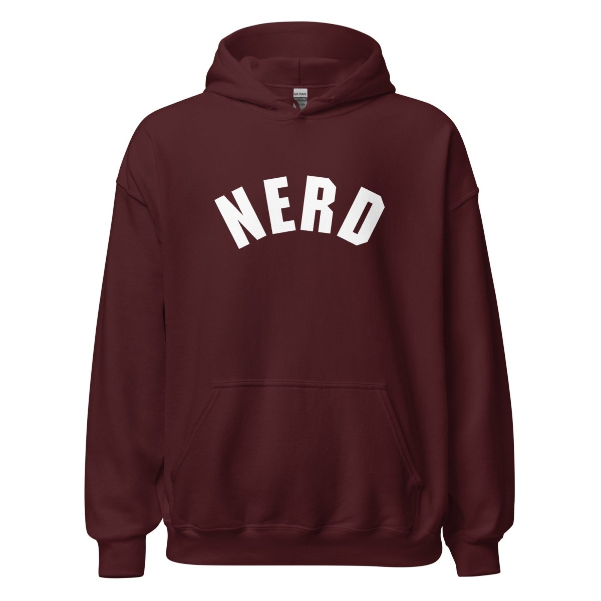 Curved Nerd Sign Hoodie (unisex) - Maroon - AI Store