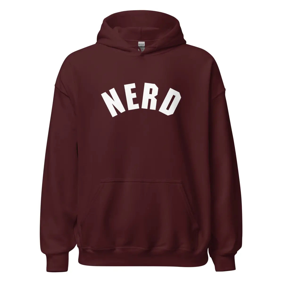 Curved Nerd Sign Hoodie (unisex) - Maroon / M