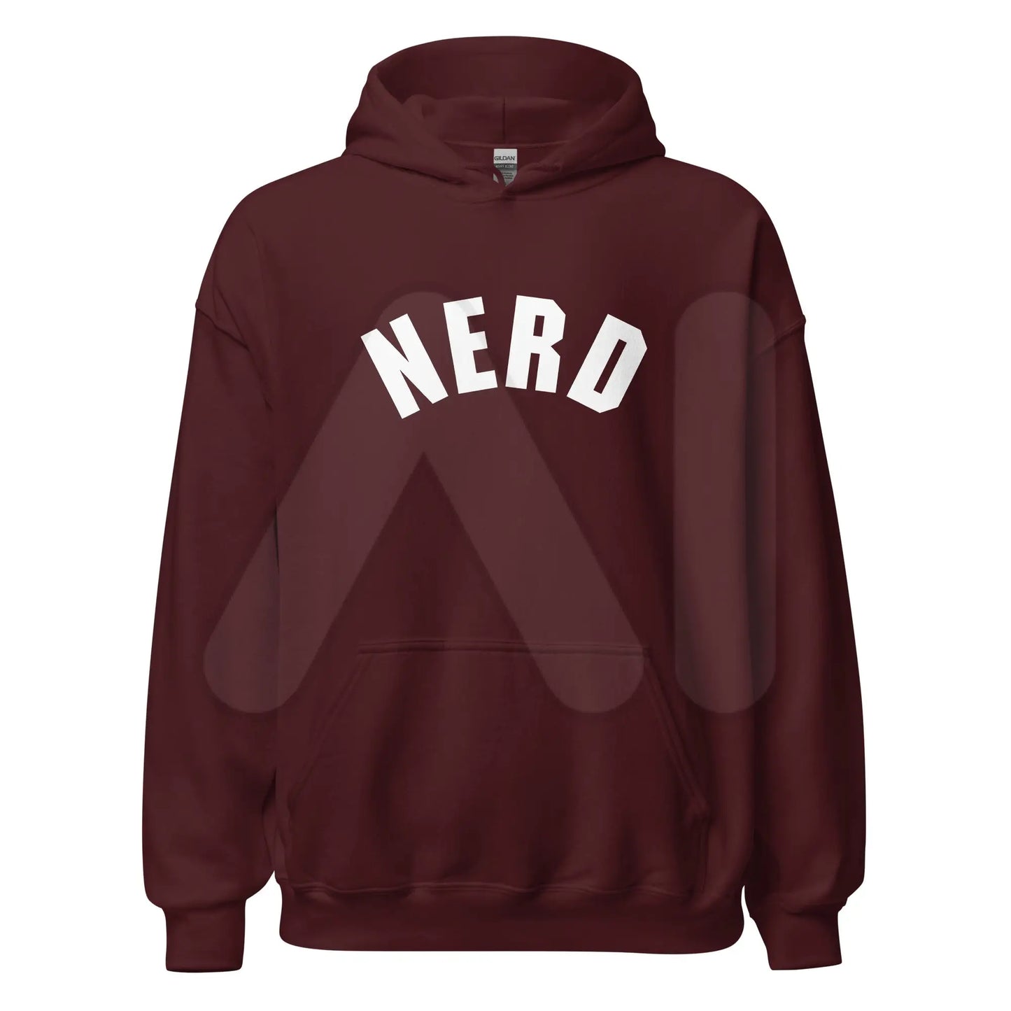 Curved Nerd Sign Hoodie (unisex) - Maroon / M