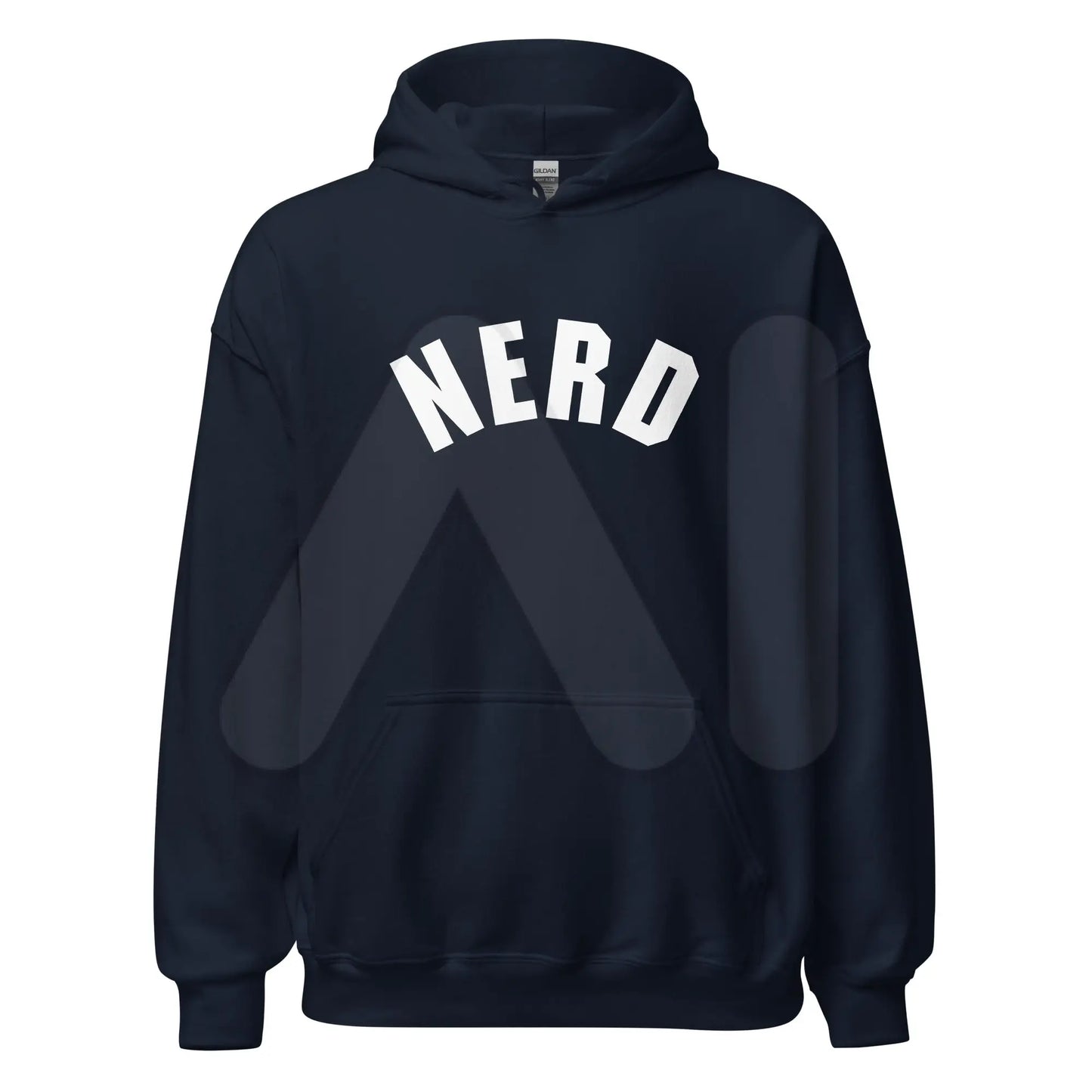 Curved Nerd Sign Hoodie (unisex) - Navy / M