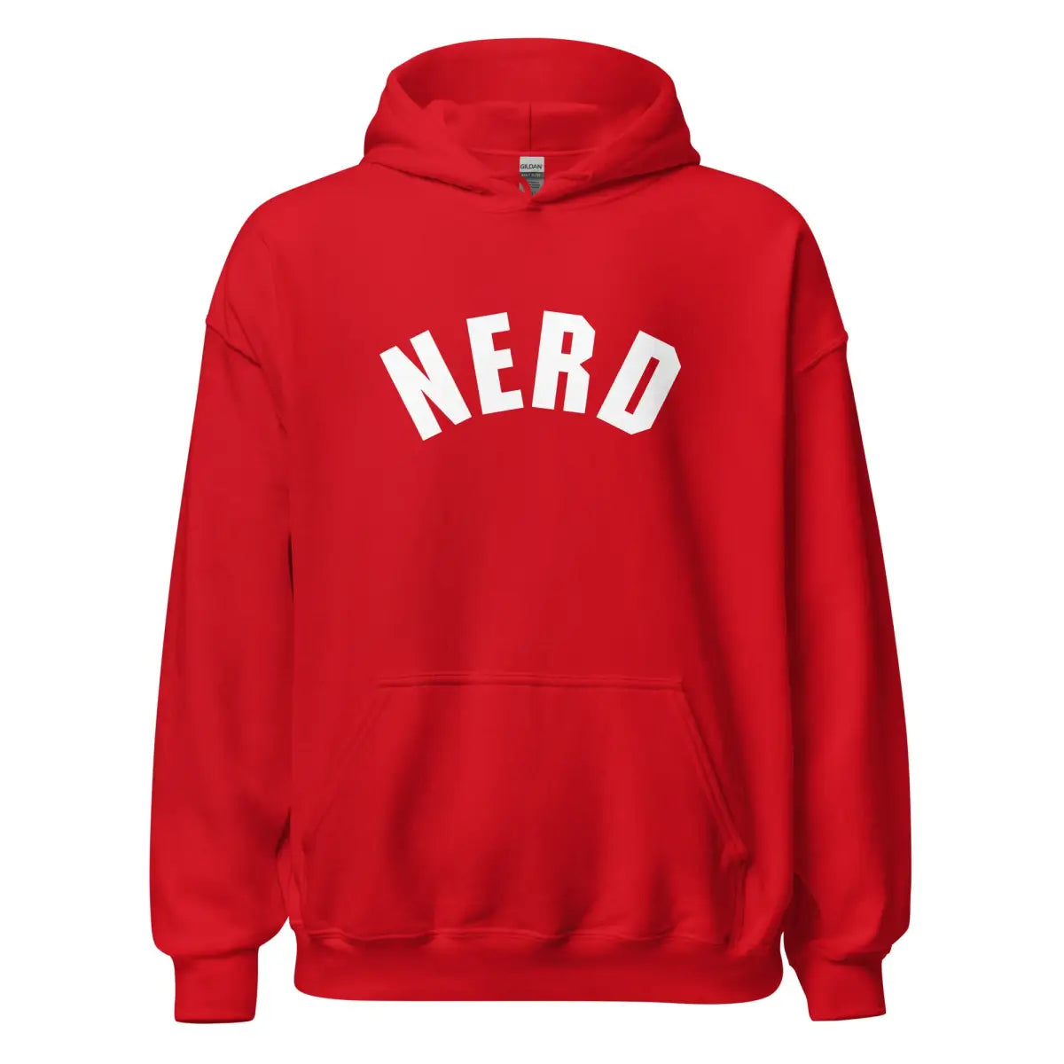 Curved Nerd Sign Hoodie (unisex) - Red / M