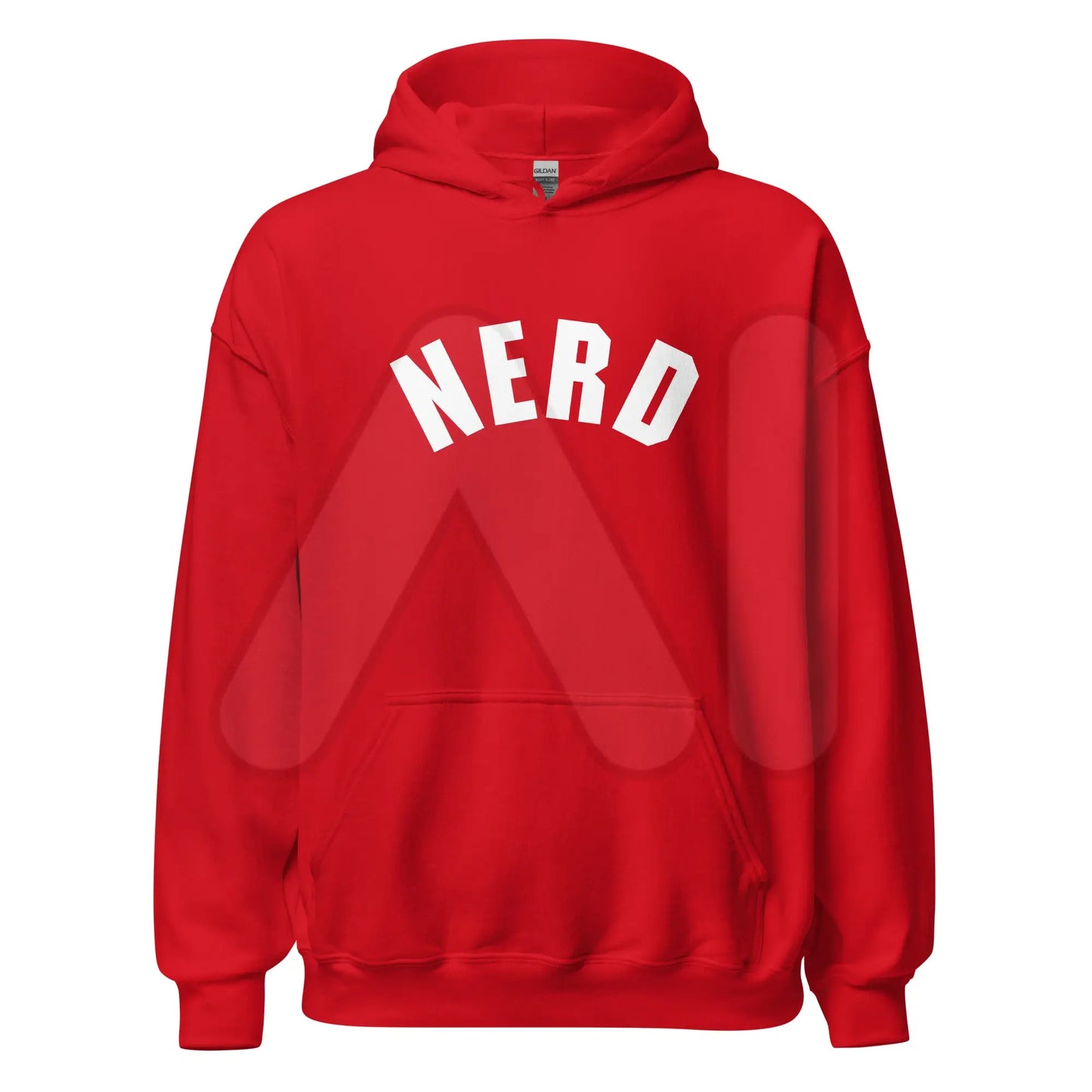 Curved Nerd Sign Hoodie (unisex) - Red / M