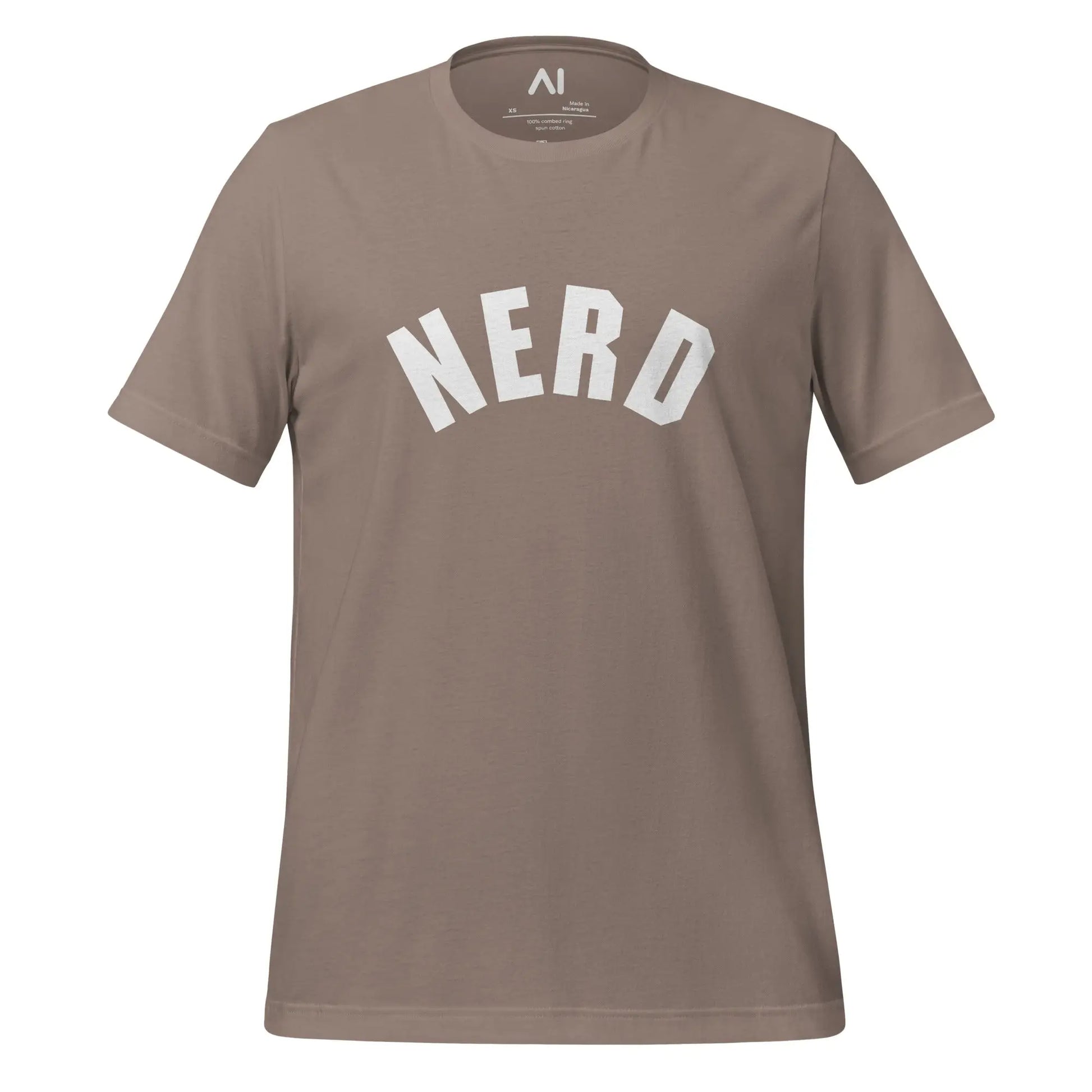 Curved Nerd Sign T-Shirt (unisex) - Pebble / M