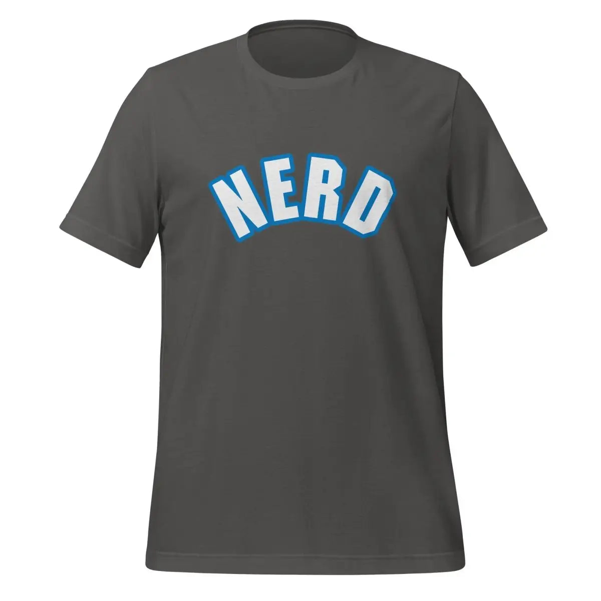 Curved Nerd Sign w/ Blue Outline T-Shirt (unisex) - Asphalt / M