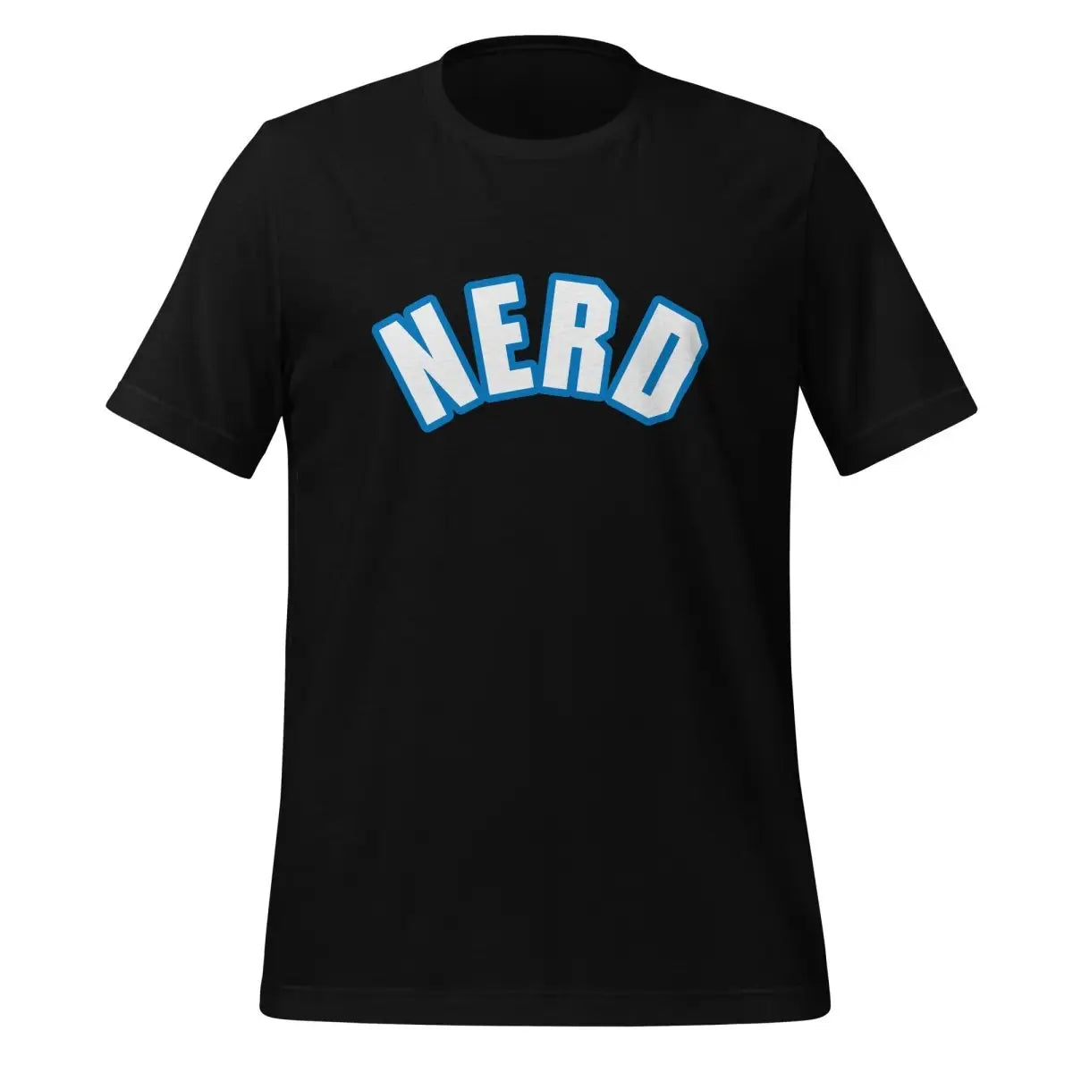 Curved Nerd Sign w/ Blue Outline T-Shirt (unisex) - Black / M