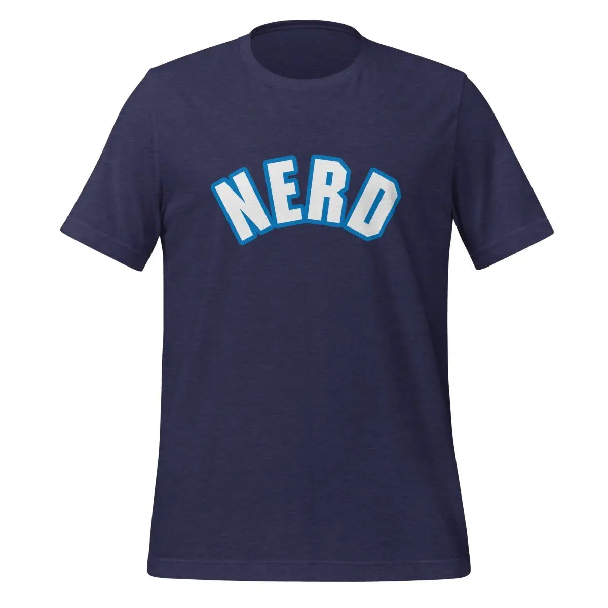 The Curved Nerd Sign W/ Blue Outline T-shirt (unisex) Heather Midnight Navy / m.